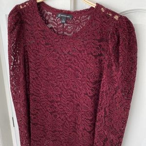 Elegant Maroon Women’s Blouse Lace Small